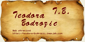 Teodora Bodrožić vizit kartica